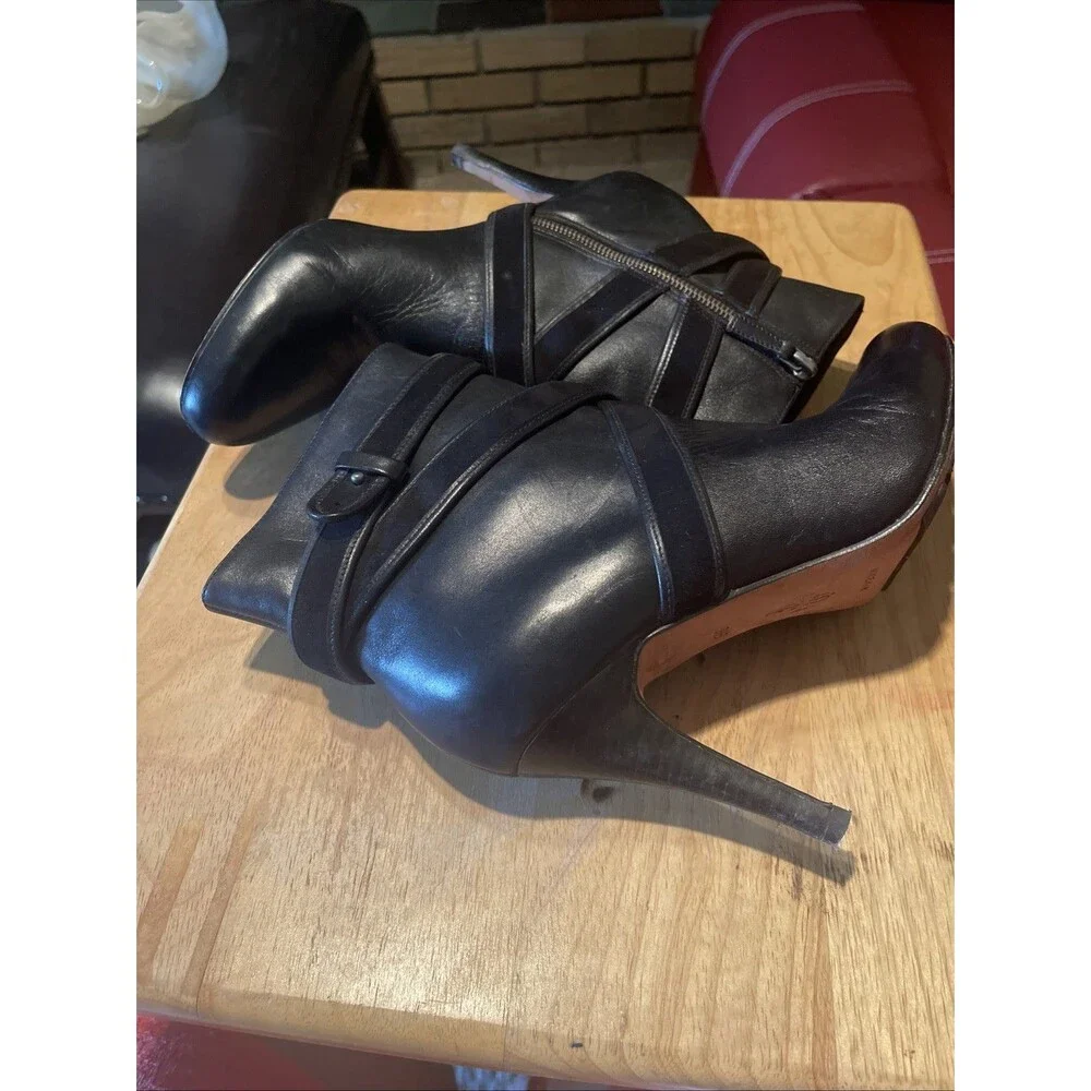 Cole Haan Air Talia Women's Leather Strappy Booties, Black, Size 9.5, 4